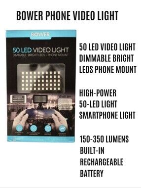 LED Video Light Multi Function Bright 50 LEDS Portable For I Phone Android Cell